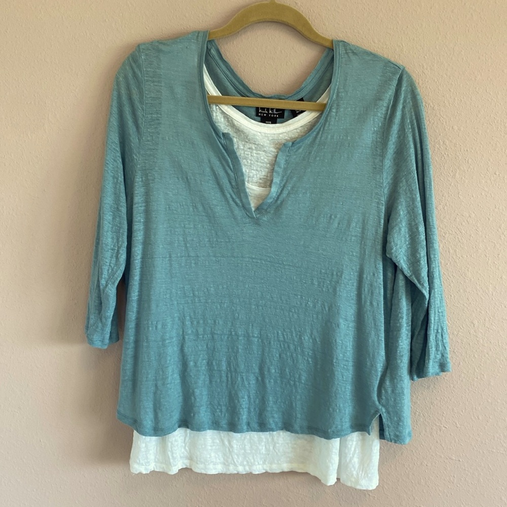 Nicole Miller layered linen top